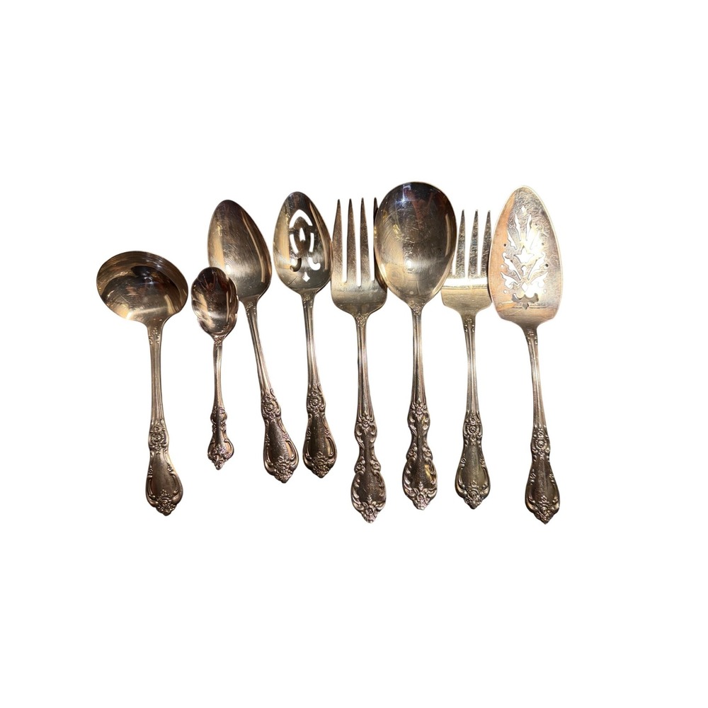 Oneida Wm Rogers Vanessa Francesca‎ Silverplate Serving Set 7pc Flatware Vintage